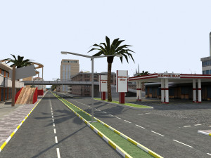 big city scene - low poly mega city roads building park area 3D Model