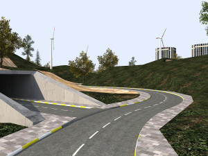 big city scene - low poly mega city roads building park area 3D Model