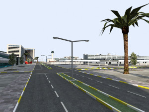 big city scene - low poly mega city roads building park area 3D Model