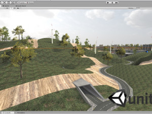 big city scene - low poly mega city roads building park area 3D Model