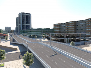 city scene low poly vr - ar - low-poly 3D Модель