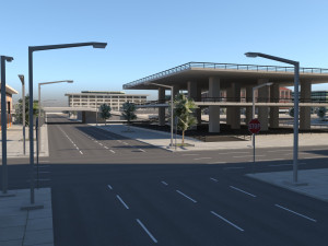 city scene low poly vr - ar - low-poly Model 3D