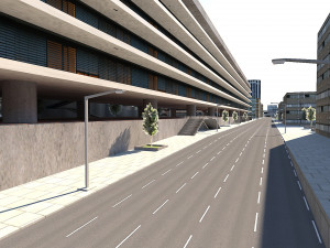 city scene low poly vr - ar - low-poly Model 3D