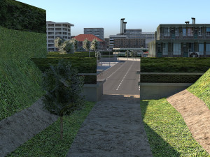 city scene low poly vr - ar - low-poly Model 3D