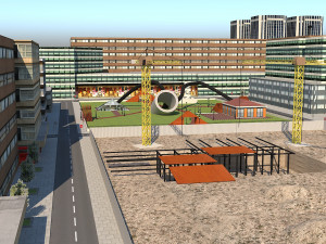 city scene low poly vr - ar - low-poly Model 3D