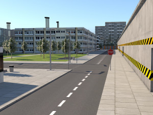 city scene low poly vr - ar - low-poly Model 3D