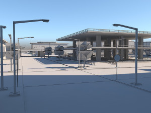 city scene low poly vr - ar - low-poly Model 3D