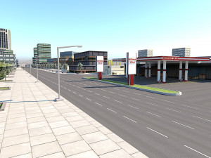 city scene low poly vr - ar - low-poly Model 3D