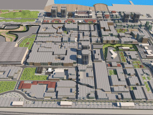 city scene low poly vr - ar - low-poly Model 3D