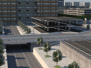 city scene low poly vr - ar - low-poly Model 3D