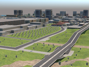 city scene low poly vr - ar - low-poly Model 3D