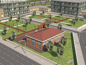 city scene low poly vr - ar - low-poly Model 3D