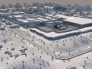 city scene low poly vr - ar - low-poly Model 3D