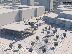 city scene low poly vr - ar - low-poly Model 3D