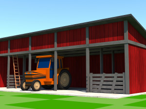 Low Poly Farmhouse and Environmental Pack Low-pol 3D Model