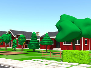 Low Poly Farmhouse and Environmental Pack Low-pol 3D Model