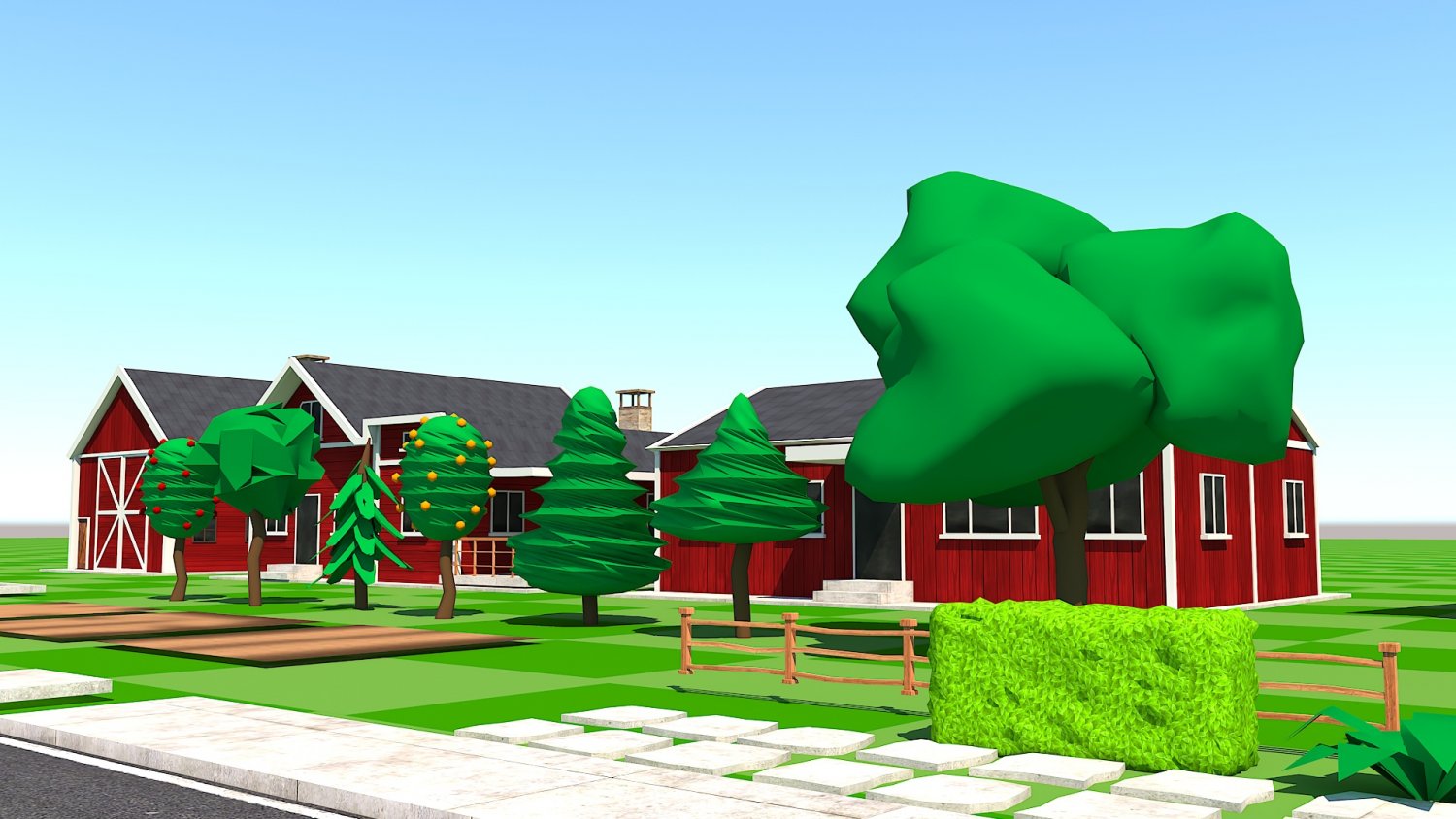 3D model House Model For Roblox or a Low-Poly Game VR / AR / low-poly