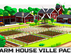 Low Poly Farmhouse and Environmental Pack Low-pol 3D Model