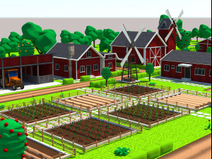 Low Poly Farmhouse and Environmental Pack Low-pol 3D Model