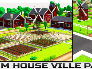 Low Poly Farmhouse and Environmental Pack Low-pol 3D Model