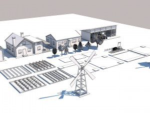 Low Poly Farmhouse and Environmental Pack Low-pol 3D Model