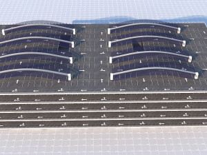 3D Multi -Storey Parking - Floor Parking 2 VR - AR - low-poly 3D Model