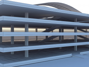 3D Multi -Storey Parking - Floor Parking 2 VR - AR - low-poly 3D Model