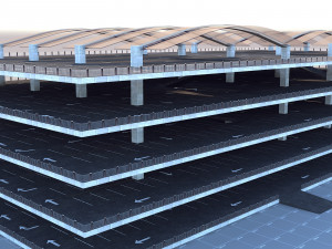 3D Multi -Storey Parking - Floor Parking 2 VR - AR - low-poly 3D Model