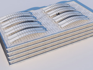 3D Multi -Storey Parking - Floor Parking 2 VR - AR - low-poly 3D Model