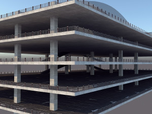 3D Multi -Storey Parking - Floor Parking 2 VR - AR - low-poly 3D Model