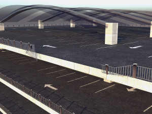 3D Multi -Storey Parking - Floor Parking 2 VR - AR - low-poly 3D Model