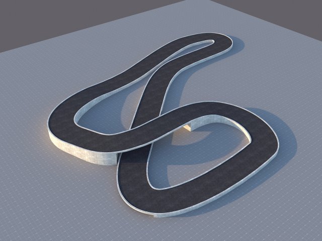 Dirft Circuit Road Modèle 3D .c4d .max .obj .3ds .fbx .stl .blend 