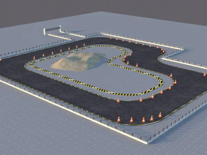 ドリフト サーキット レース トラック ローポリ 3Dモデル