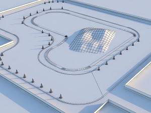 Drift Circuit Race Track Low-poly Modèle 3D
