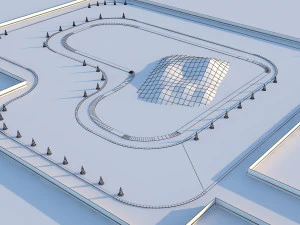Drift Devresi Yarış Pisti D&uuml;ş&uuml;k Poli 3D Model