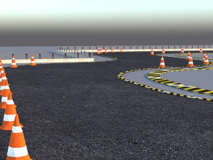 Drift Circuit Race Track Low-poly Modèle 3D