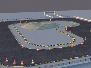 Drift Circuit Race Track Low-poly Modèle 3D