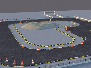 Drift Devresi Yarış Pisti D&uuml;ş&uuml;k Poli 3D Model