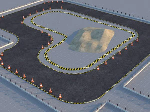 Drift Devresi Yarış Pisti D&uuml;ş&uuml;k Poli 3D Model
