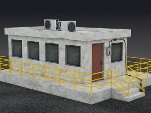 Security Entrance Cabin Box Office Building VR - AR - low-poly 3D Model