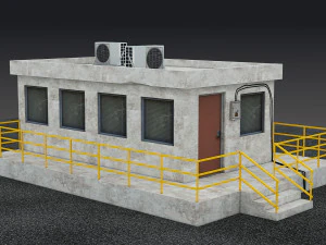 Security Entrance Cabin Box Office Building VR - AR - low-poly 3D Model
