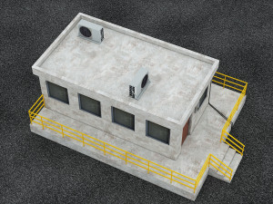Security Entrance Cabin Box Office Building VR - AR - low-poly 3D Model