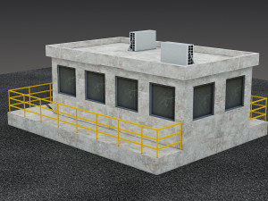 Security Entrance Cabin Box Office Building VR - AR - low-poly 3D Model