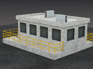 Security Entrance Cabin Box Office Building VR - AR - low-poly 3D Model