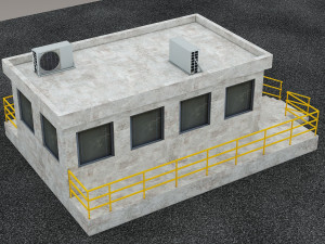 Security Entrance Cabin Box Office Building VR - AR - low-poly 3D Model