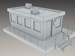 Security Entrance Cabin Box Office Building VR - AR - low-poly 3D Model