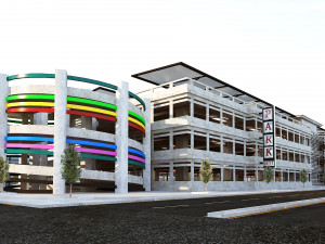 Multi-Storey Car Parking Building VR - AR - low-poly Model 3D