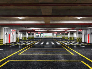 Multi-Storey Car Parking Building VR - AR - low-poly 3D Model