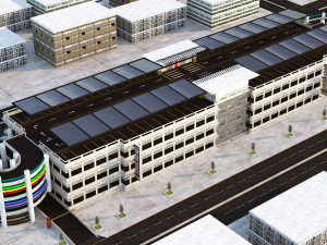 Multi-Storey Car Parking Building VR - AR - low-poly Model 3D