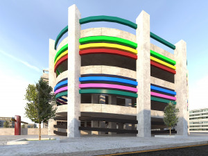 Multi-Storey Car Parking Building VR - AR - low-poly Model 3D